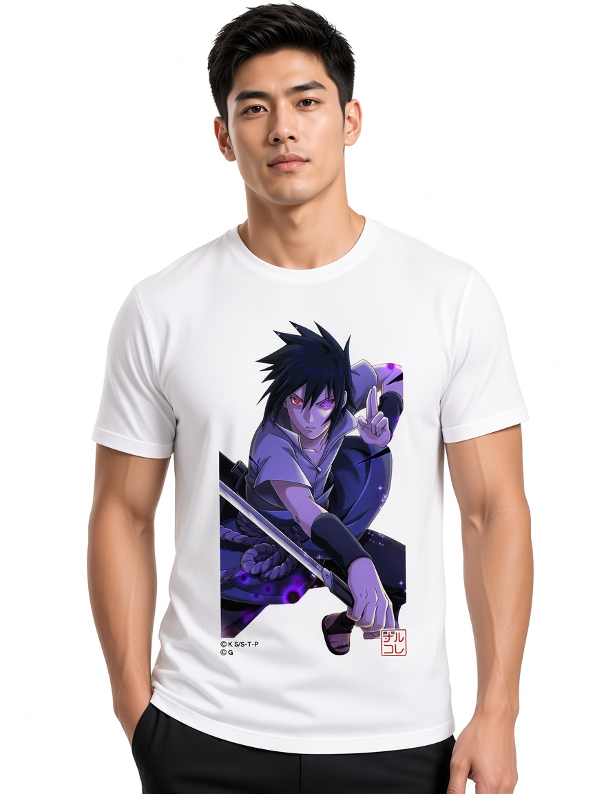 Limited Sasuke Full Body Katana White Tee