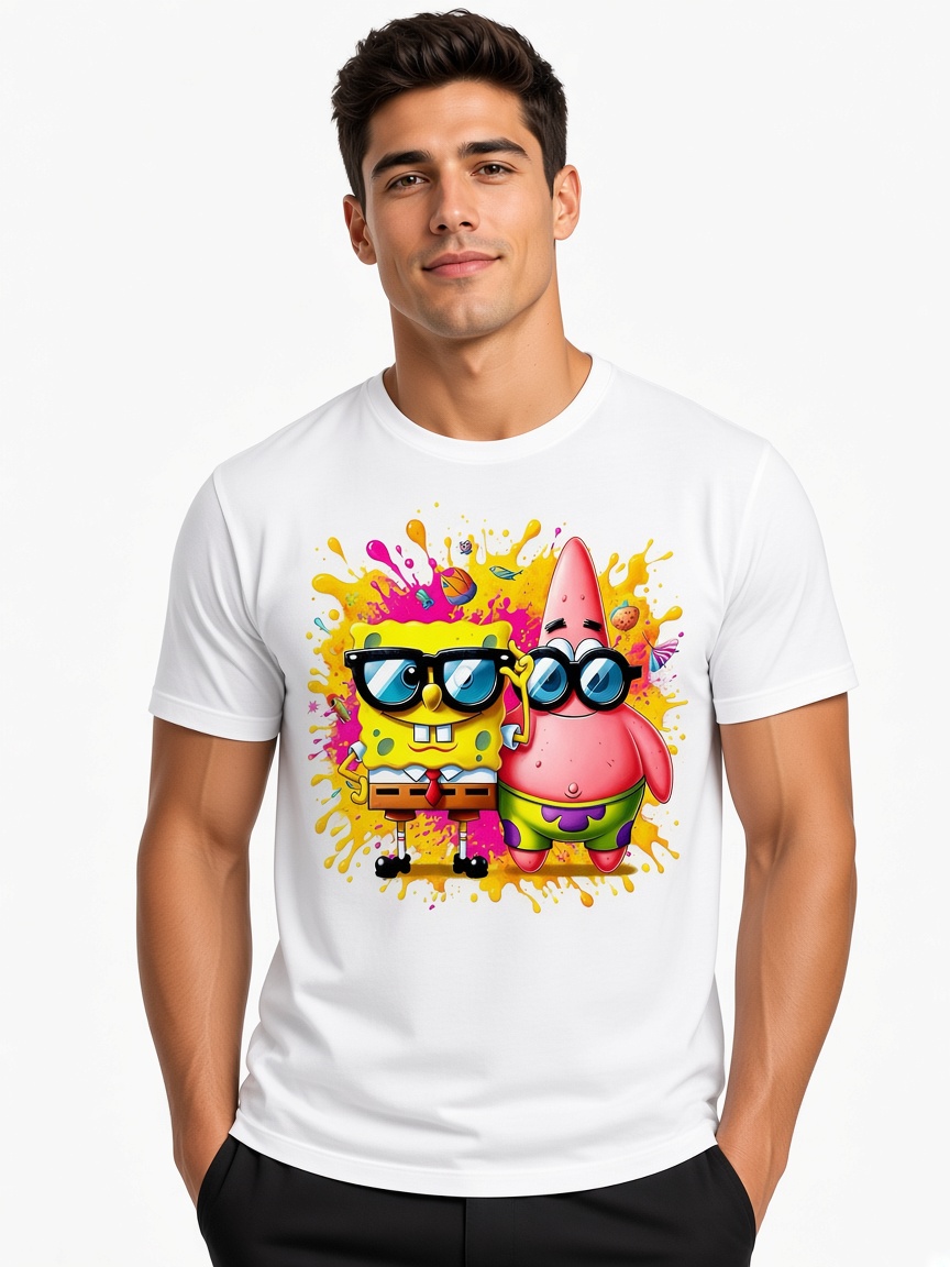 Limited SpongeBob Patrick Glasses White Tee