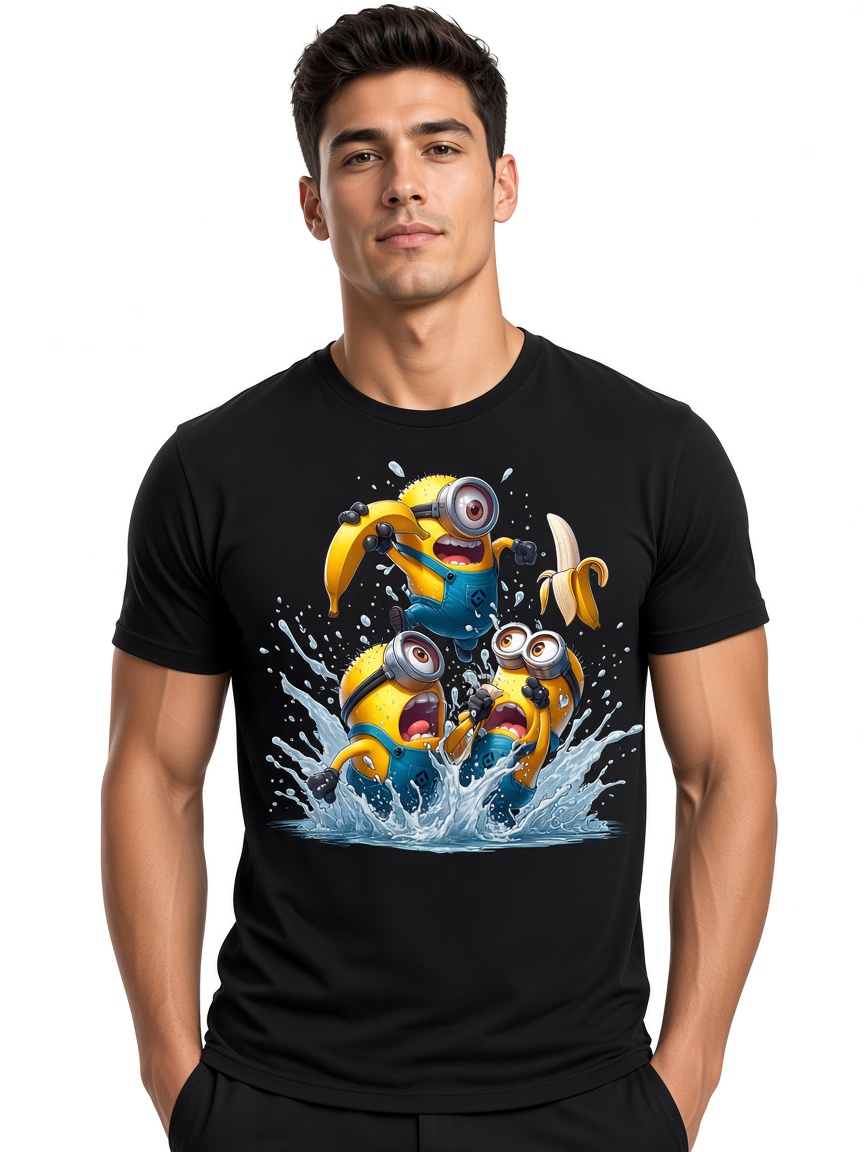 Limited Minions Banana Splash Black Tee