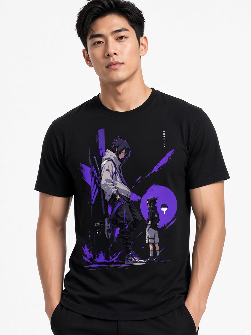 Limited Uchiha Sasuke Streetwear Black Tee