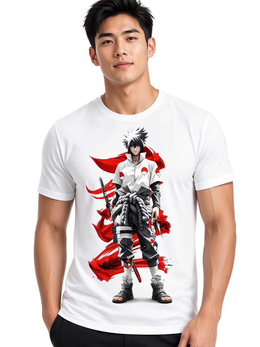 Limited Sasuke Red Energy Warrior White Tee